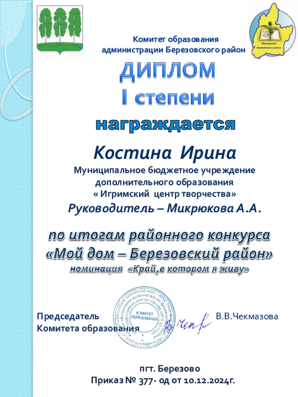 Костина Ирина 1